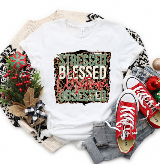 Stressed blessed and Christmas obsessed Shirt