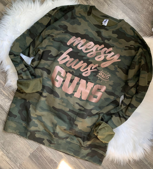 Messy buns and guns Sweatshirt