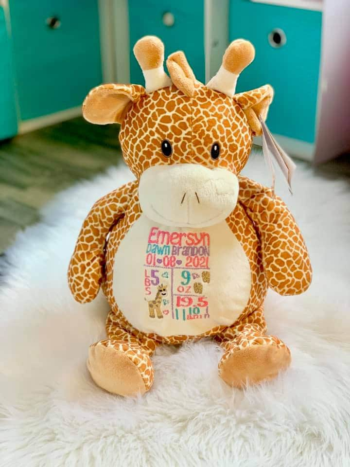 Giraffe Embroidered stuffy